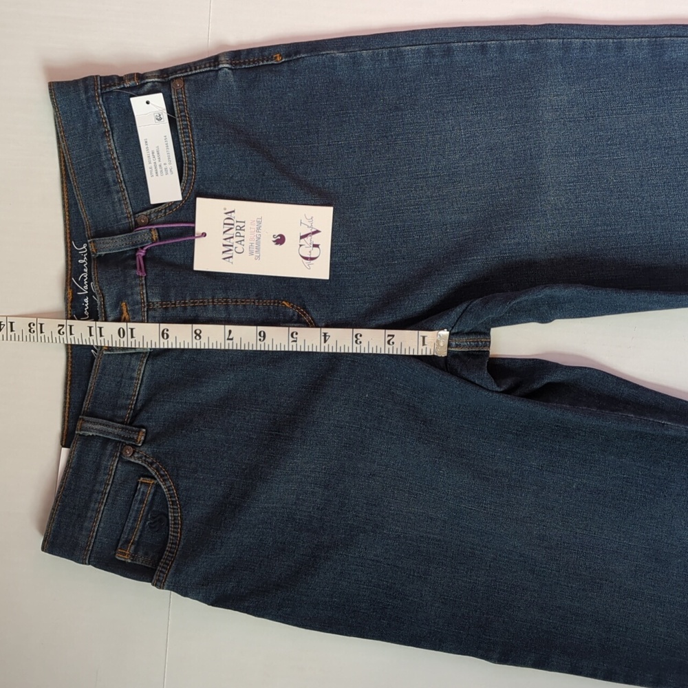 NWT Gloria Vanderbilt Amanda Slimming Effect Capri Denim Jeans 8 Blue Pockets - Picture 15 of 16
